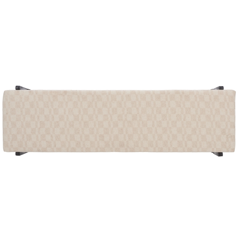 Safavieh Zhanna Iron Bench Cushion in Cream / Black