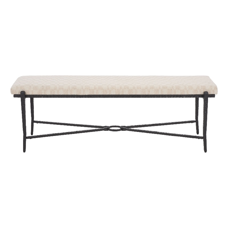 Safavieh Zhanna Iron Bench Cushion in Cream / Black