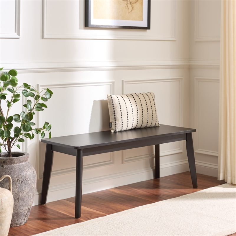 Safavieh Tevin Wood Bench in Black