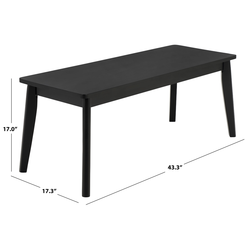 Safavieh Tevin Wood Bench in Black