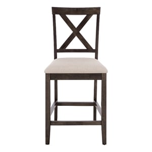 Safavieh Alanda Wood Counter Chair in Beige / Ash / Brown