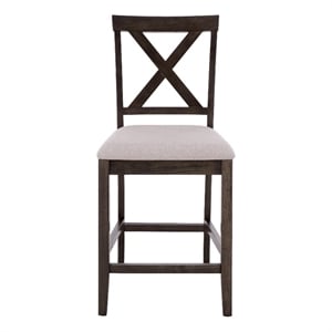 Safavieh Alanda Wood Counter Chair in Light Gray / Ash / Brown