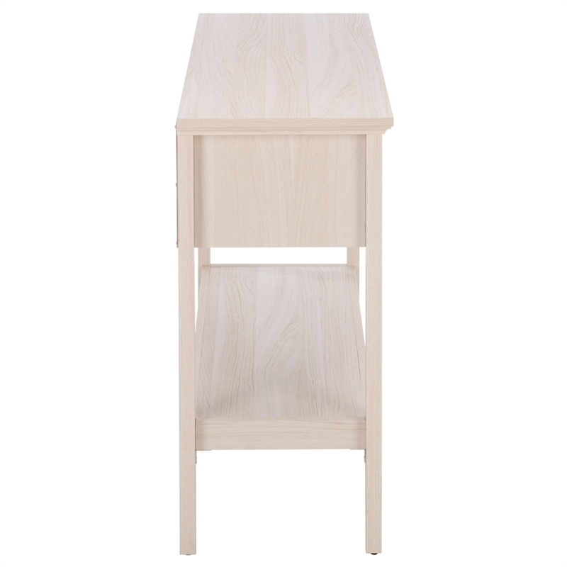 Safavieh Sondra 2 Drawer 1 Shelf Wood Console in Light Oak