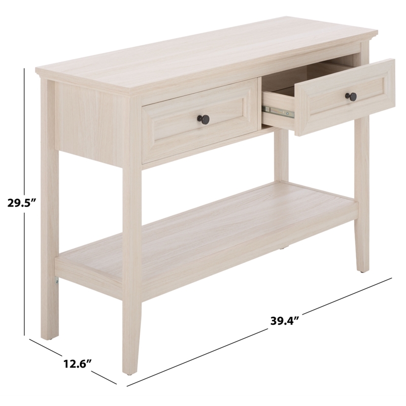 Safavieh Sondra 2 Drawer 1 Shelf Wood Console in Light Oak