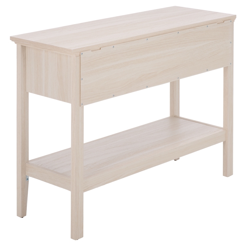 Safavieh Sondra 2 Drawer 1 Shelf Wood Console in Light Oak