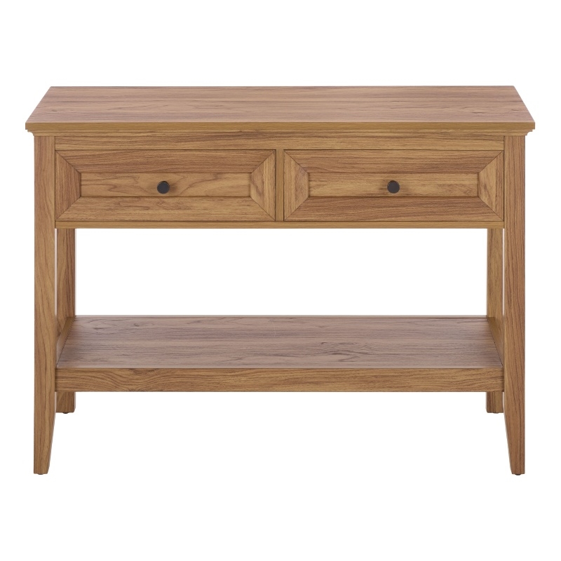 Safavieh Sondra 2 Drawer 1 Shelf Wood Console in Oak