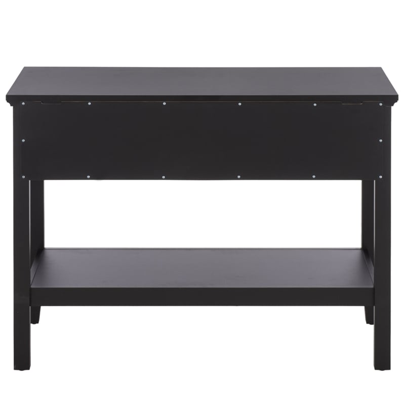 Safavieh Sondra 2 Drawer 1 Shelf Wood Console in Black