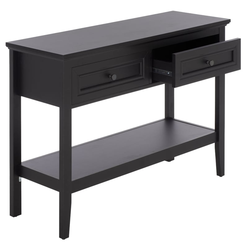 Safavieh Sondra 2 Drawer 1 Shelf Wood Console in Black