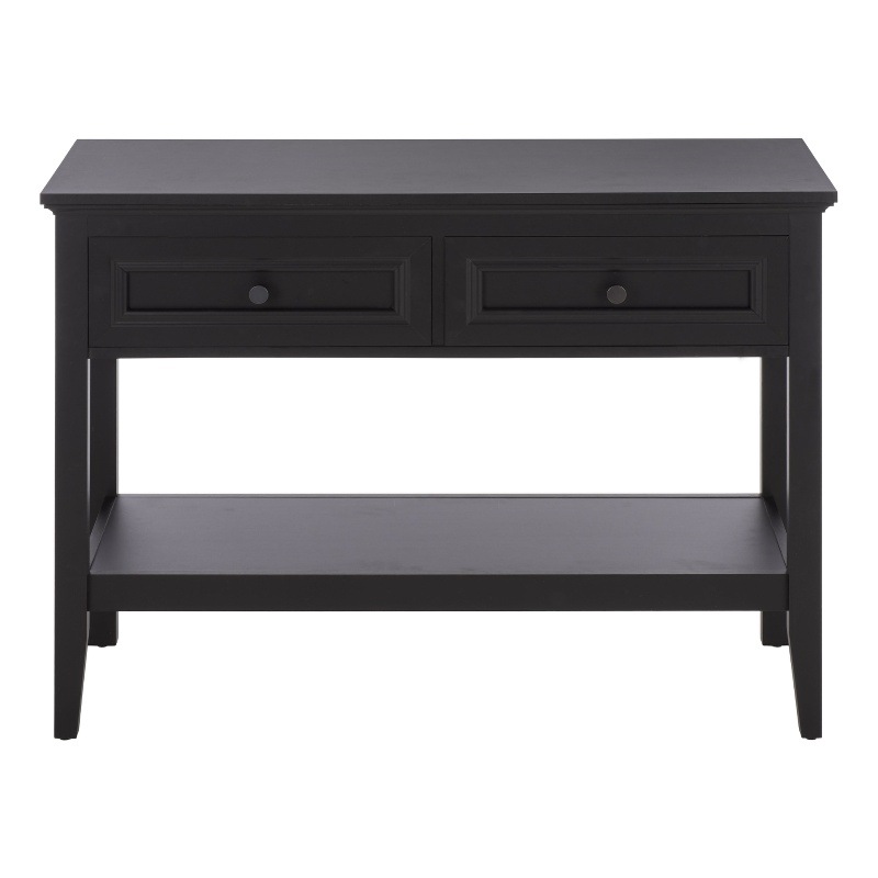 Safavieh Sondra 2 Drawer 1 Shelf Wood Console in Black