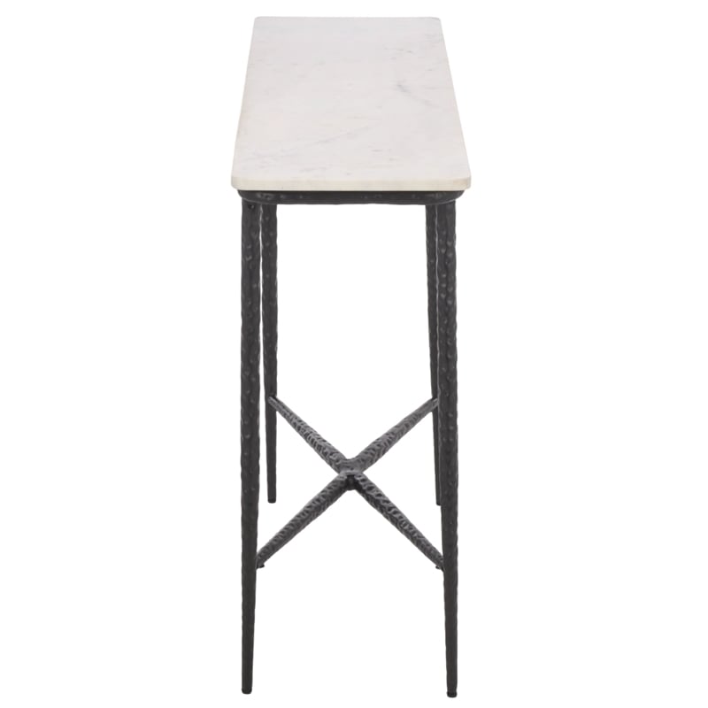 Safavieh Raisa Marble and Iron Console Table in White / Black