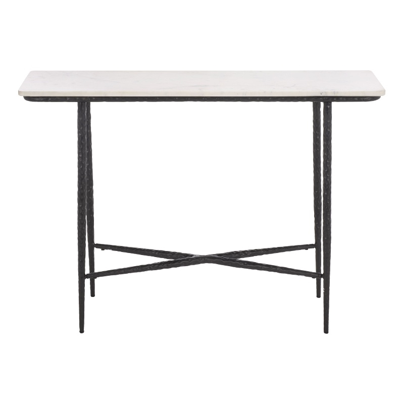 Safavieh Raisa Marble and Iron Console Table in White / Black