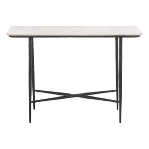 Safavieh Raisa Marble and Iron Console Table in White / Black