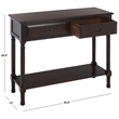 Safavieh Primrose 2 Drawer Wood Console Table in Chocolate