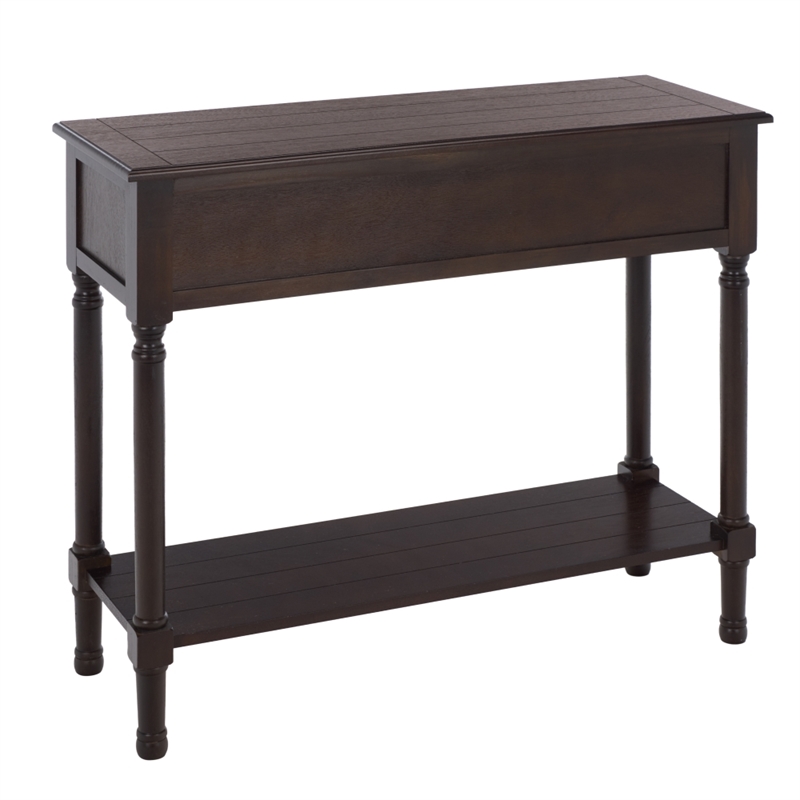 Safavieh Primrose 2 Drawer Wood Console Table in Chocolate
