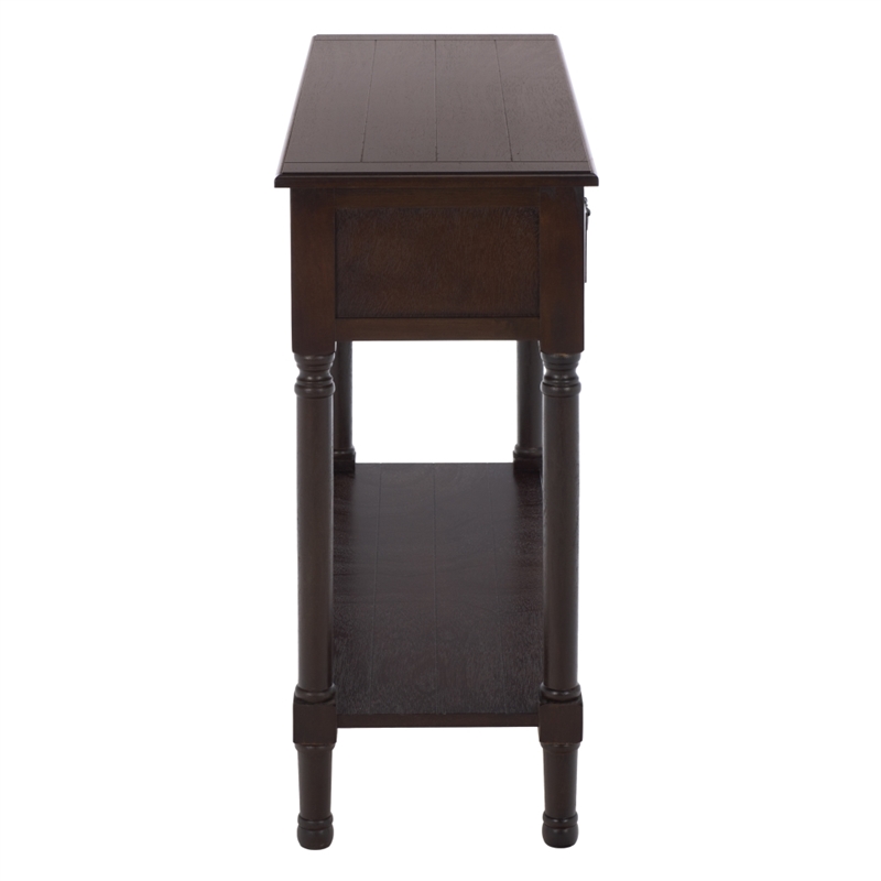 Safavieh Primrose 2 Drawer Wood Console Table in Chocolate