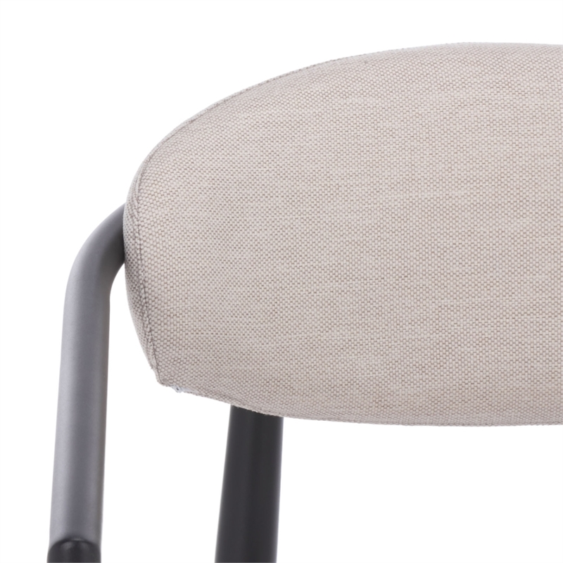 Safavieh Bethlyn Aluminum Patio Dining Chair in Black / Beige