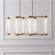 Safavieh Cyndy Rectangular Glass Chandelier in Gold / Clear