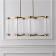 Safavieh Cyndy Rectangular Glass Chandelier in Gold / Clear