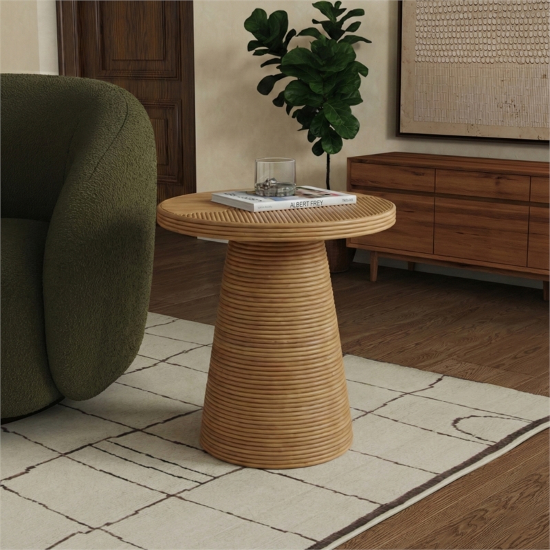 Safavieh Vyvianna Rattan Accent Table in Natural