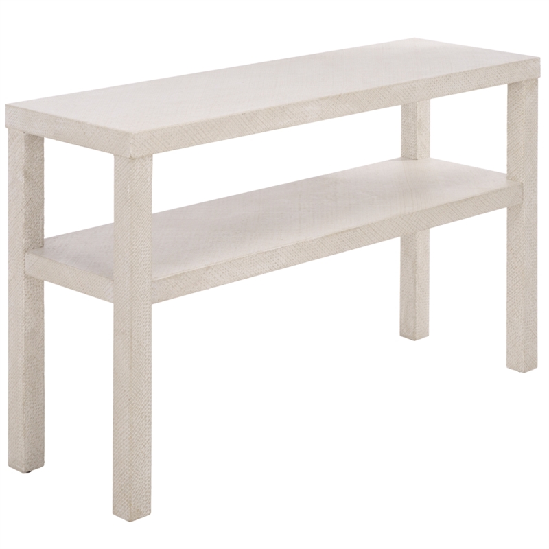 Safavieh Apis Large 2 Shelf Wood Console Table in White