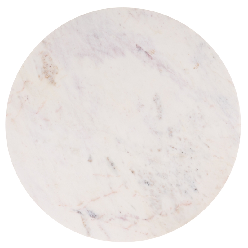 Safavieh Arkady Round Marble and Wood Coffee Table in White / Brown