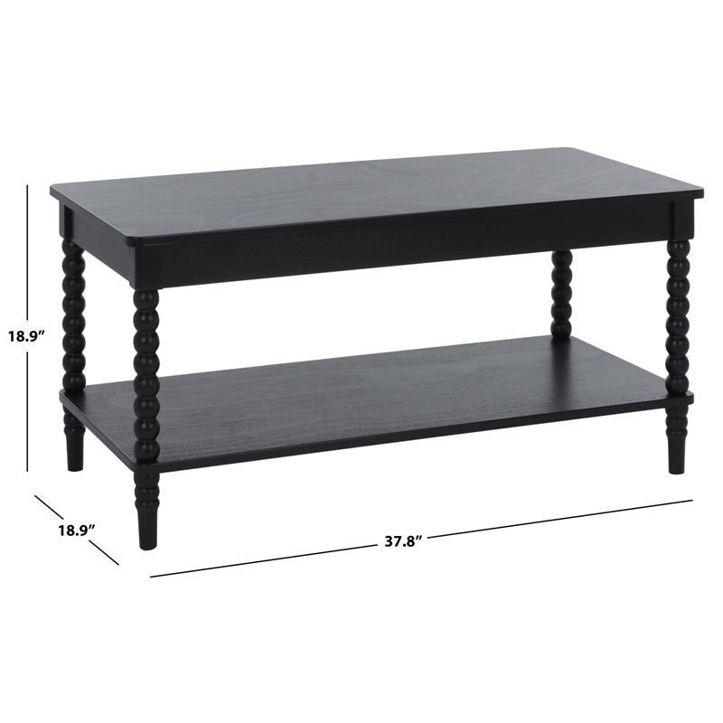 Safavieh Orbis Rectangle Wood Coffee Table in Matte Black