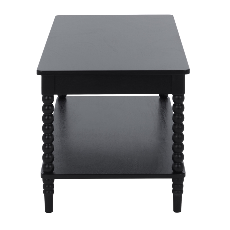 Safavieh Orbis Rectangle Wood Coffee Table in Matte Black