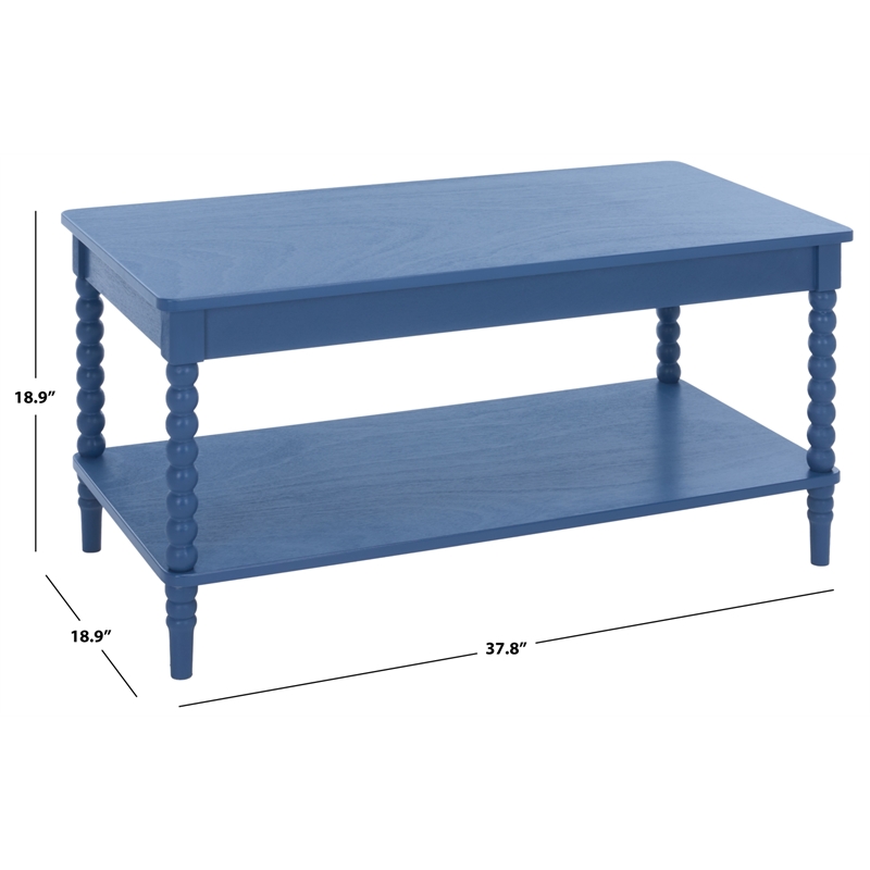 Safavieh Orbis Rectangle Wood Coffee Table in Blue