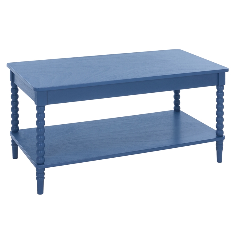 Safavieh Orbis Rectangle Wood Coffee Table in Blue