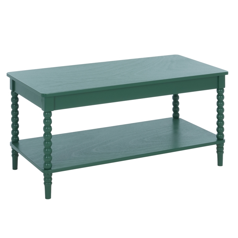 Safavieh Orbis Rectangle Wood Coffee Table in Green