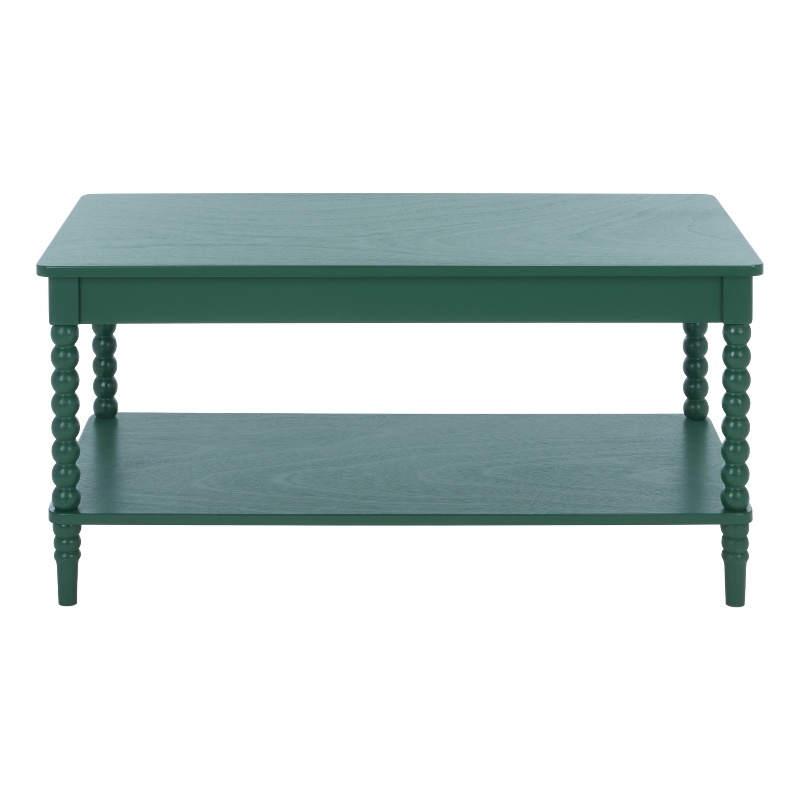 Safavieh Orbis Rectangle Wood Coffee Table in Green