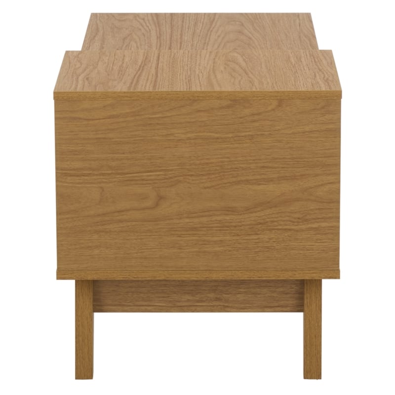 Safavieh Demora Asymmetrical Open Shelf Wood Coffee Table in Oak