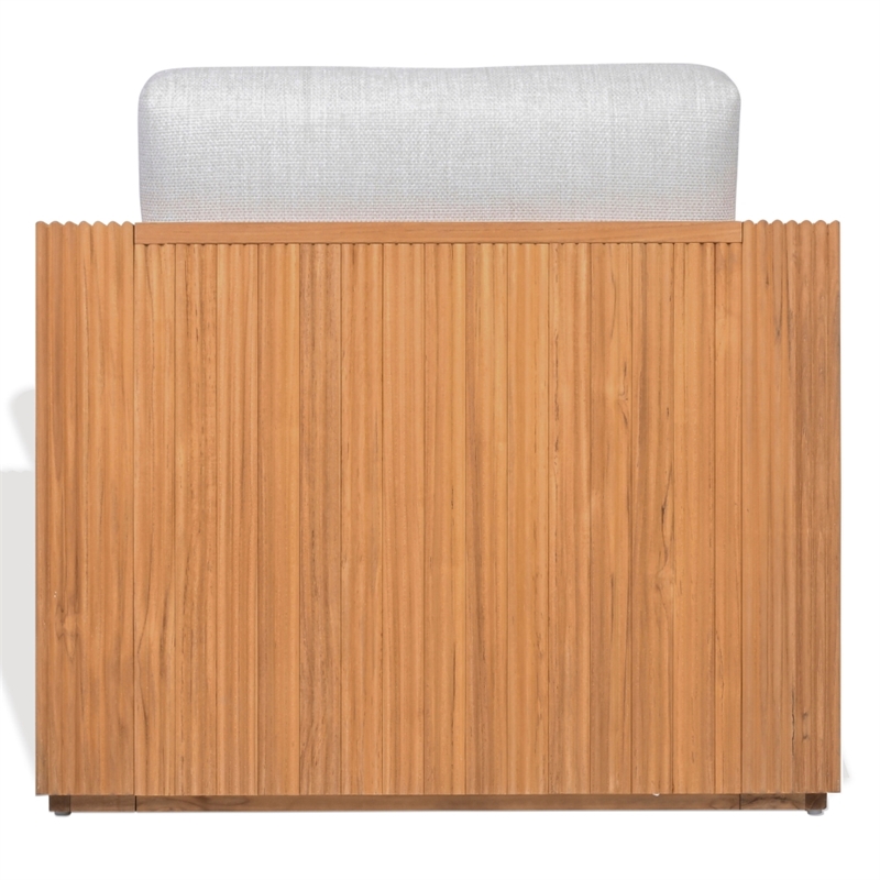 Safavieh St Lucia Teak Wood Patio Chair in Natural / White