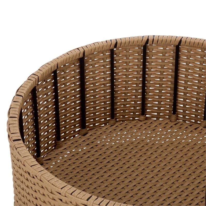 Safavieh Cleandra Aluminum Patio Coffee Table in Natural / Black