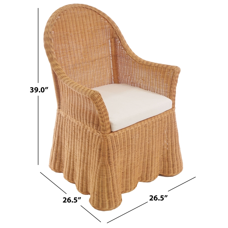 Safavieh Hylda Rattan Dining Chair in Natural / White
