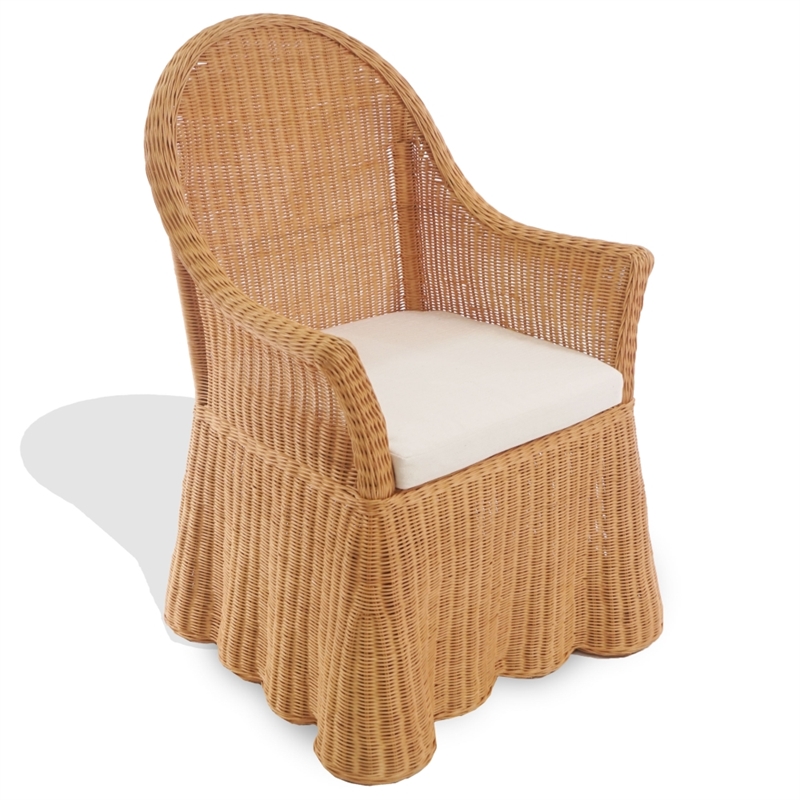 Safavieh Hylda Rattan Dining Chair in Natural / White