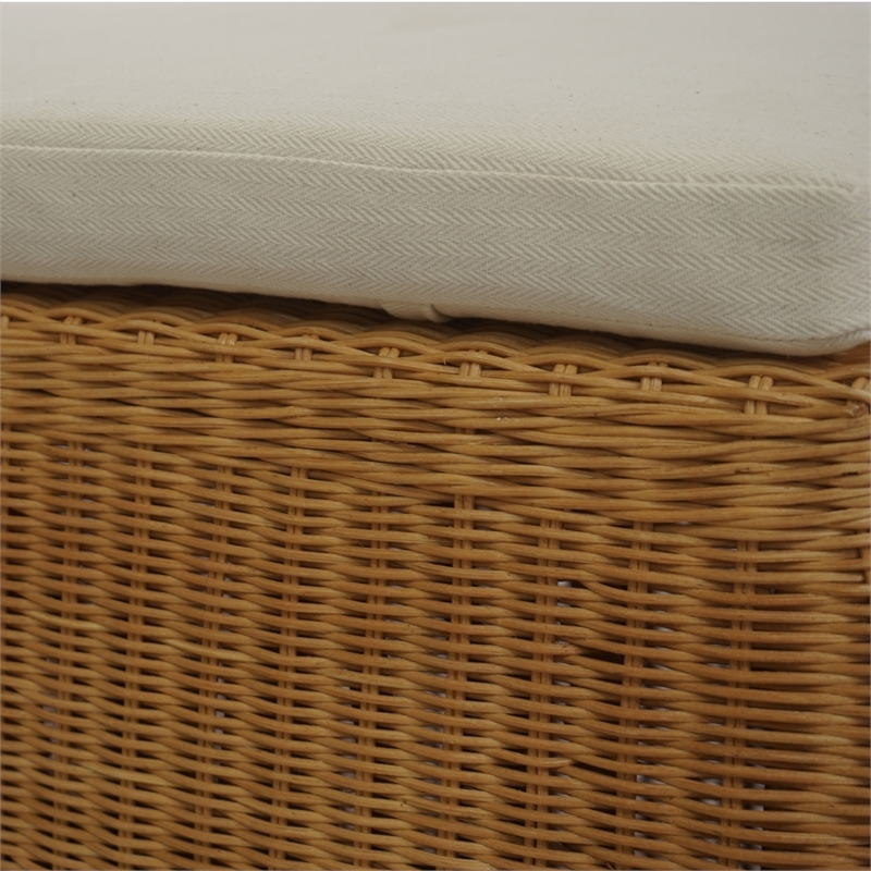 Safavieh Hylda Rattan Bench in Natural / White