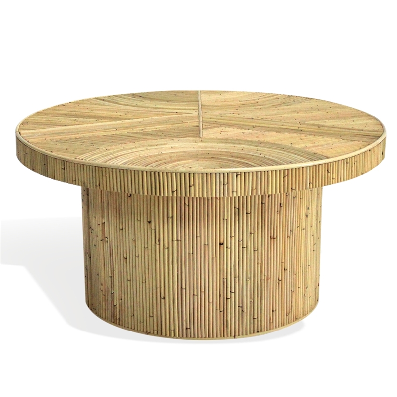 Safavieh Oswald Rattan Round Coffee Table in Natural