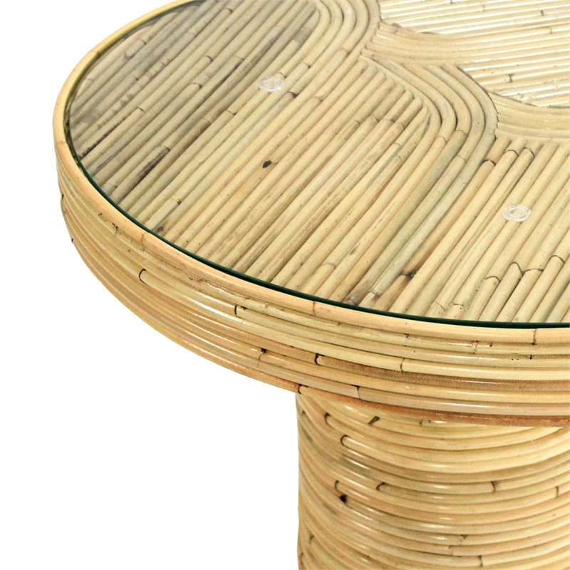 Safavieh Nile Rattan Short Accent Table in Natural