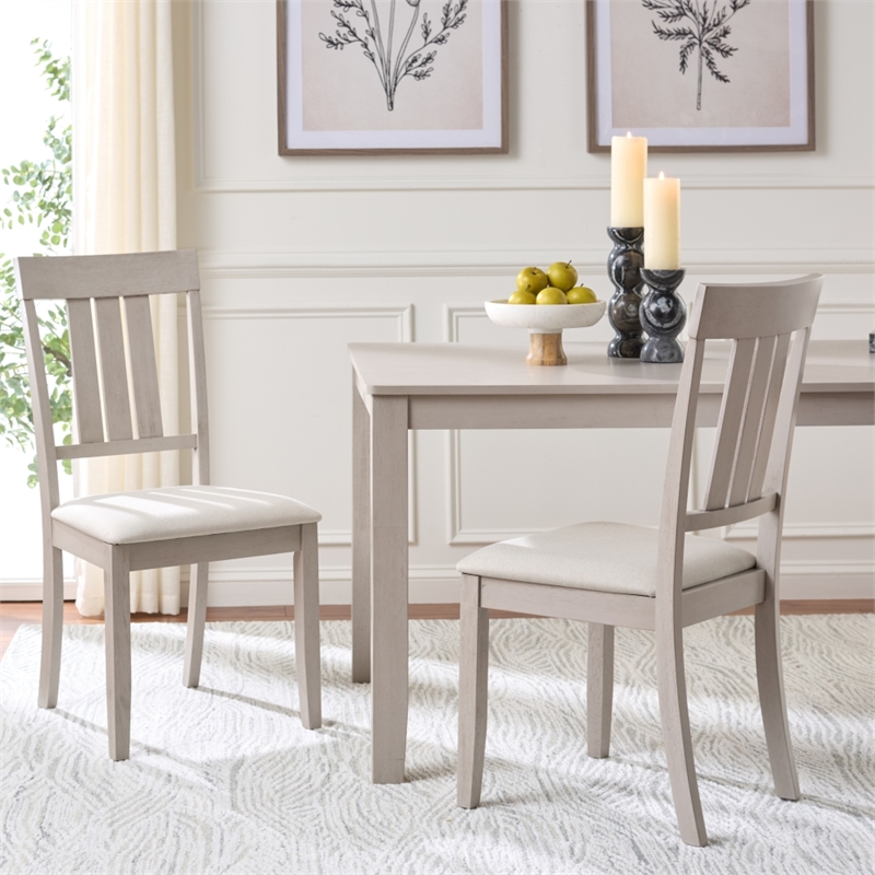 Safavieh Portside Wood Dining Chair in Cream / Gray