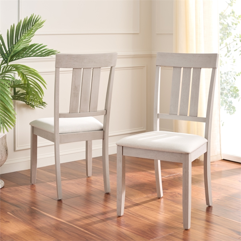Safavieh Portside Wood Dining Chair in Cream / Gray