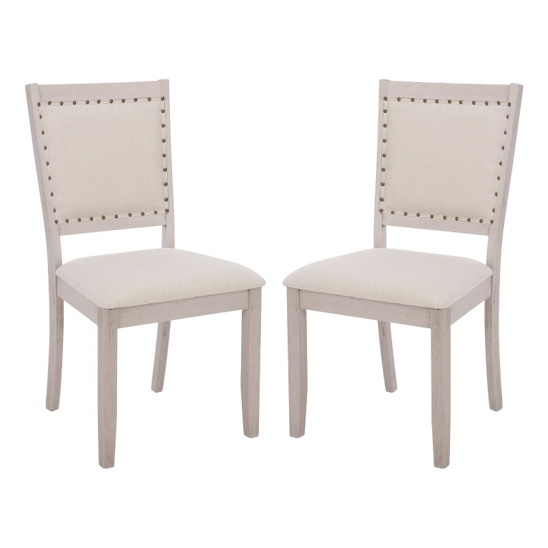 Safavieh Greyes Wood Dining Chair in Cream / Gray