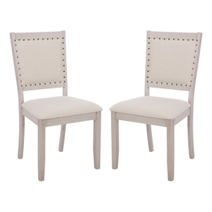 Safavieh Greyes Wood Dining Chair in Cream / Gray