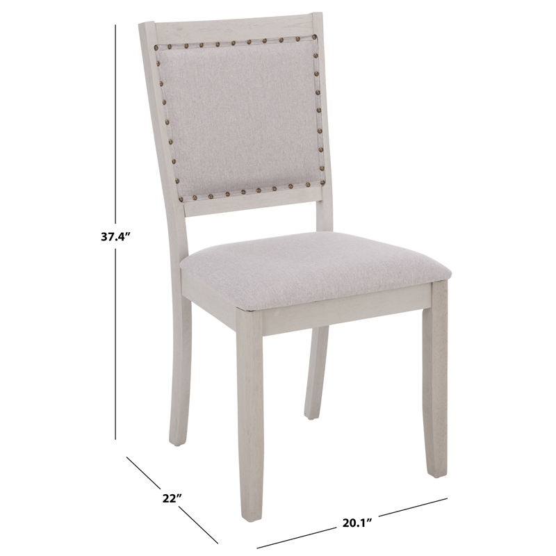 Safavieh Greyes Wood Dining Chair in Light Gray / Gray