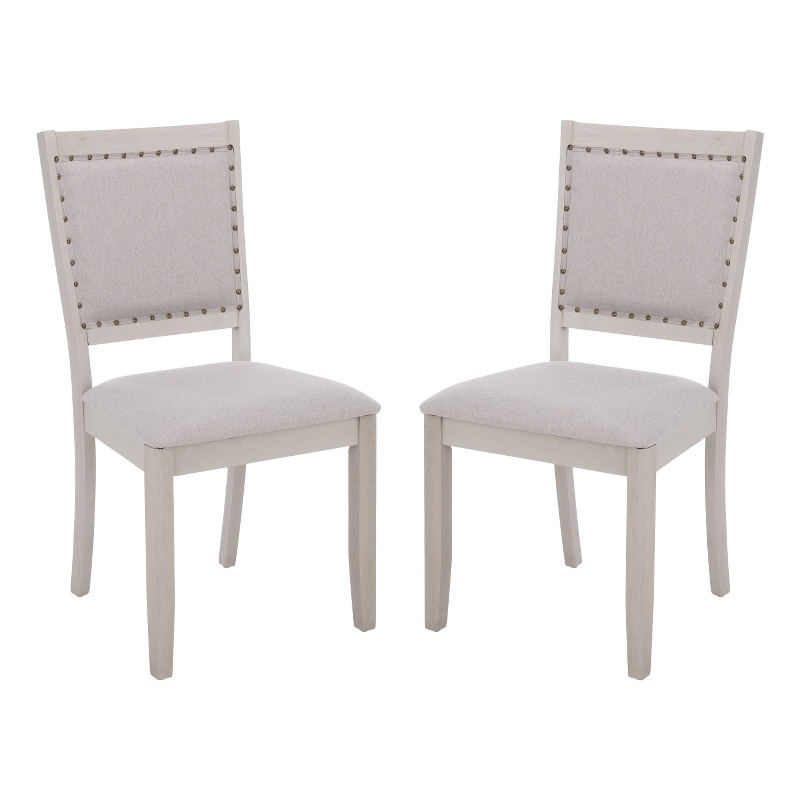 Safavieh Greyes Wood Dining Chair in Light Gray / Gray