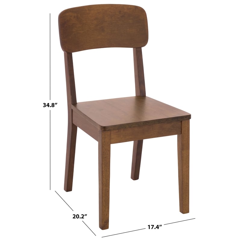 Safavieh Tevin Wood Dining Chair in Walnut