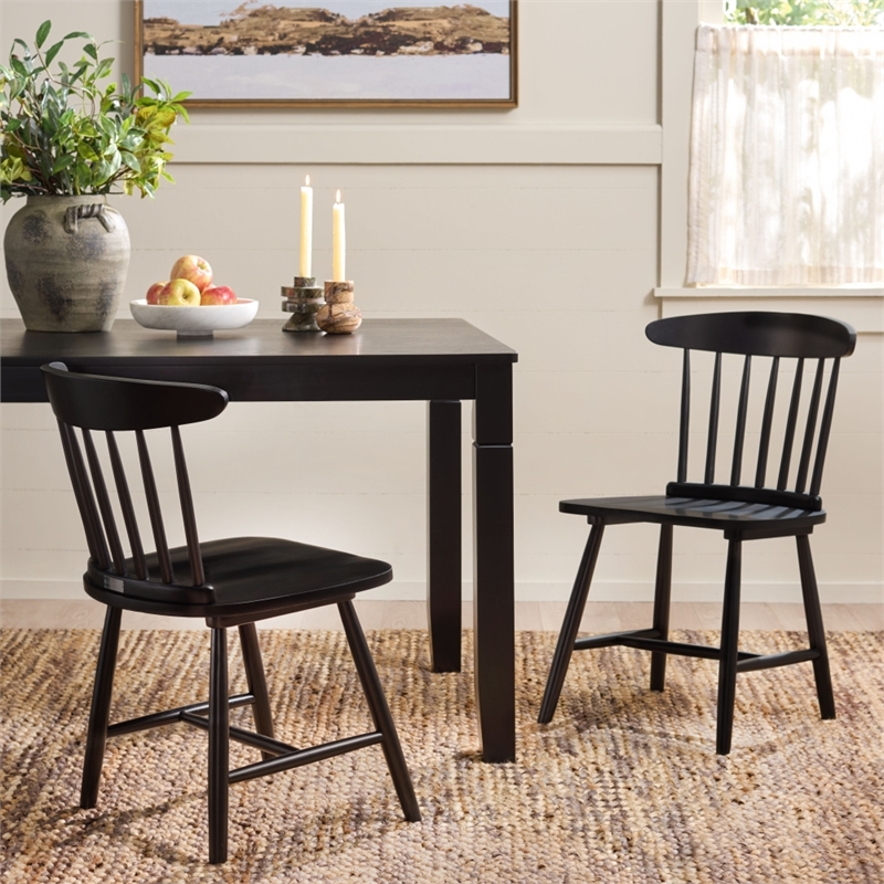 Safavieh Gregor Wood Dining Chair in Black