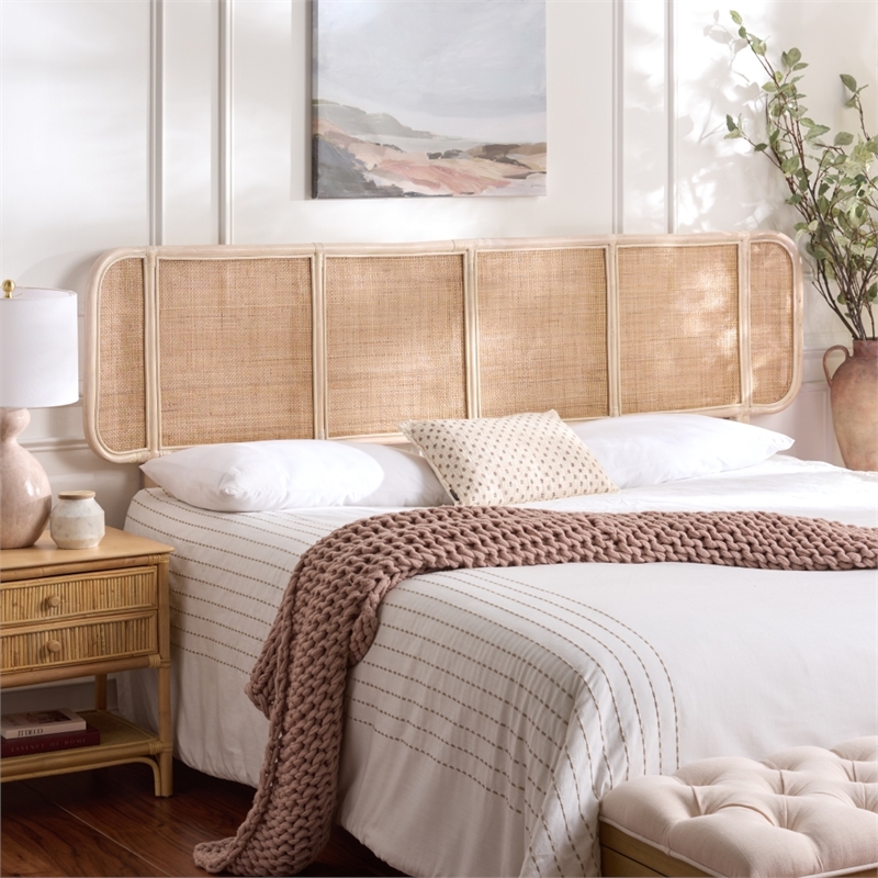 Safavieh Takuma Rattan Headboard in White