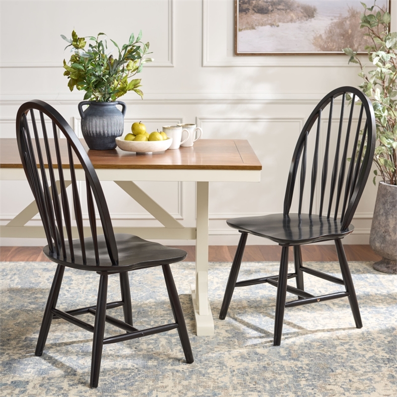 Safavieh Wendall Wood Spindle Chair in Black