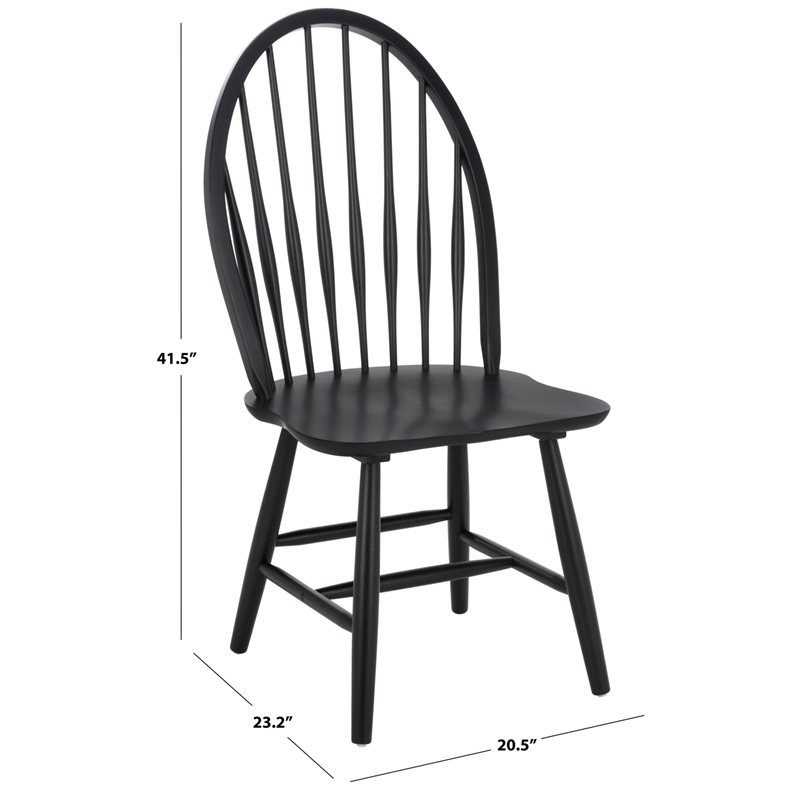 Safavieh Wendall Wood Spindle Chair in Matte Black